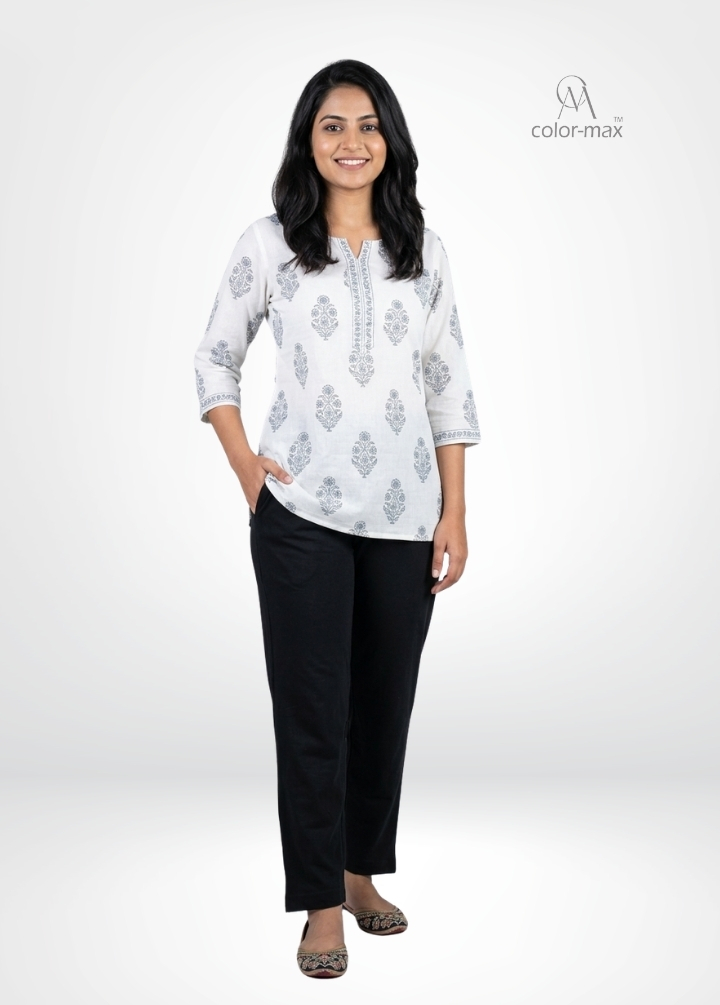 BLACK - Premium Cotton Lycra Kurti Pants